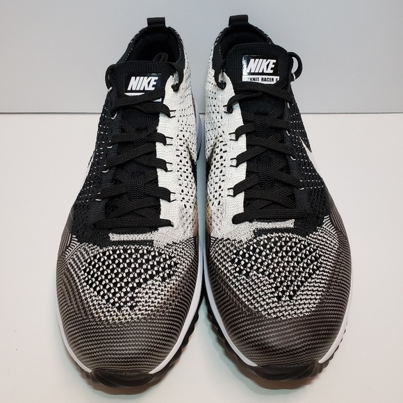 Nike Men’s Flyknit Racer G Golf Shoes Black White - Picture 3 of 7